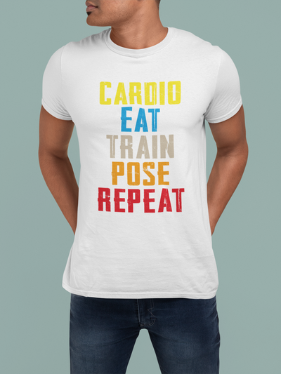 Unisex T-Shirt - Cardio, Eat, Train, Pose