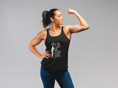 Women Fitness Racerback Tank Top - She's Competitive