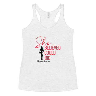 Women's Fitness Racerback Tank Top - She Believed 