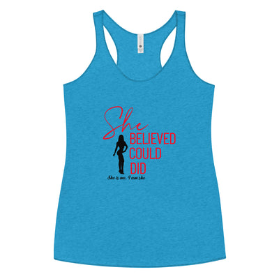 Women's Fitness Racerback Tank Top - She Believed 