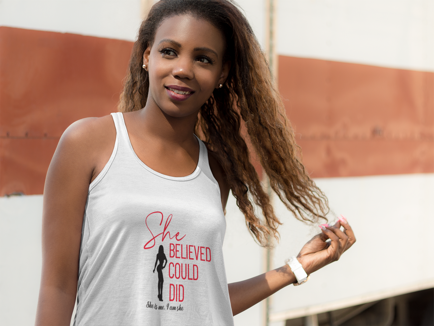 Women's Flowy Racerback Tank - She Believed