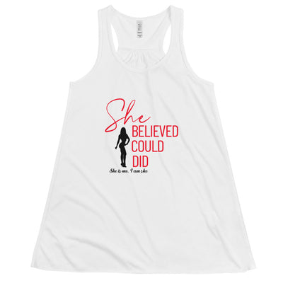 Women's Flowy Racerback Tank - She Believed