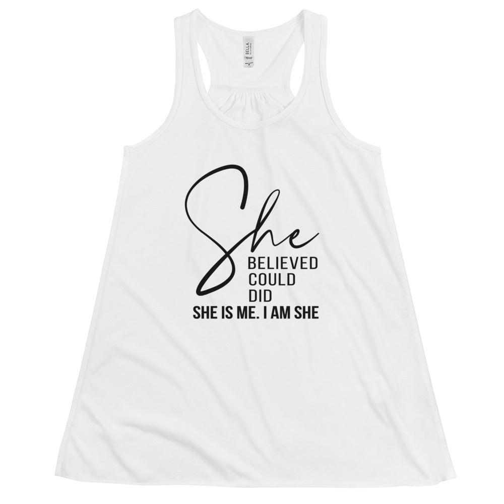 Women's Racerback Flowy Tank Top - She Believed