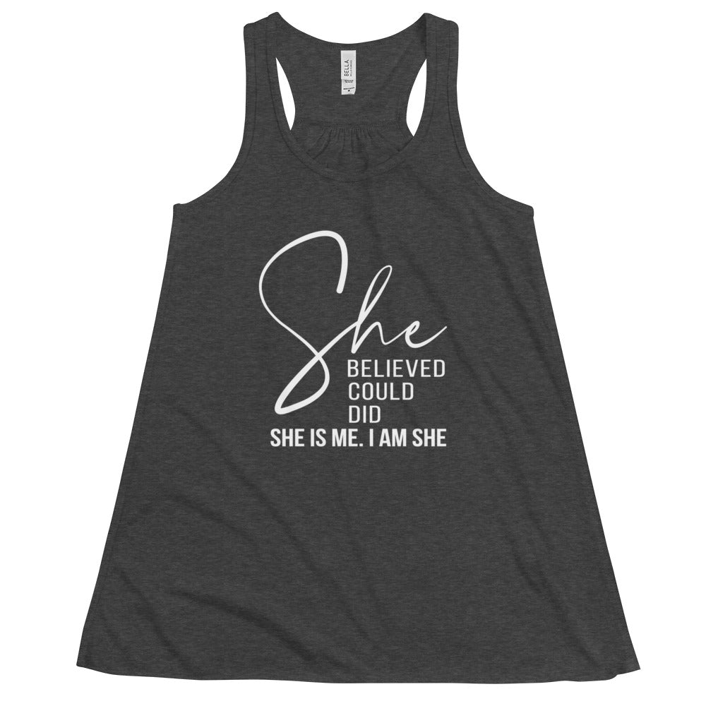 Women's Racerback Flowy Tank Top - She Believed