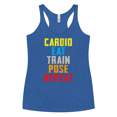 Women's Tank Top Racerback - Cardio, Eat, Train, Pose