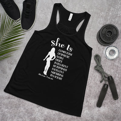 Women Fitness Racerback Tank Top - She's Competitive