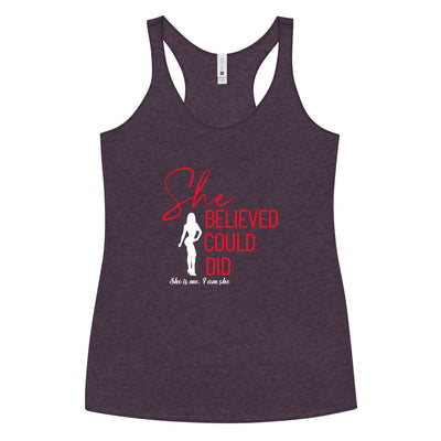 Women's Fitness Racerback Tank Top - She Believed